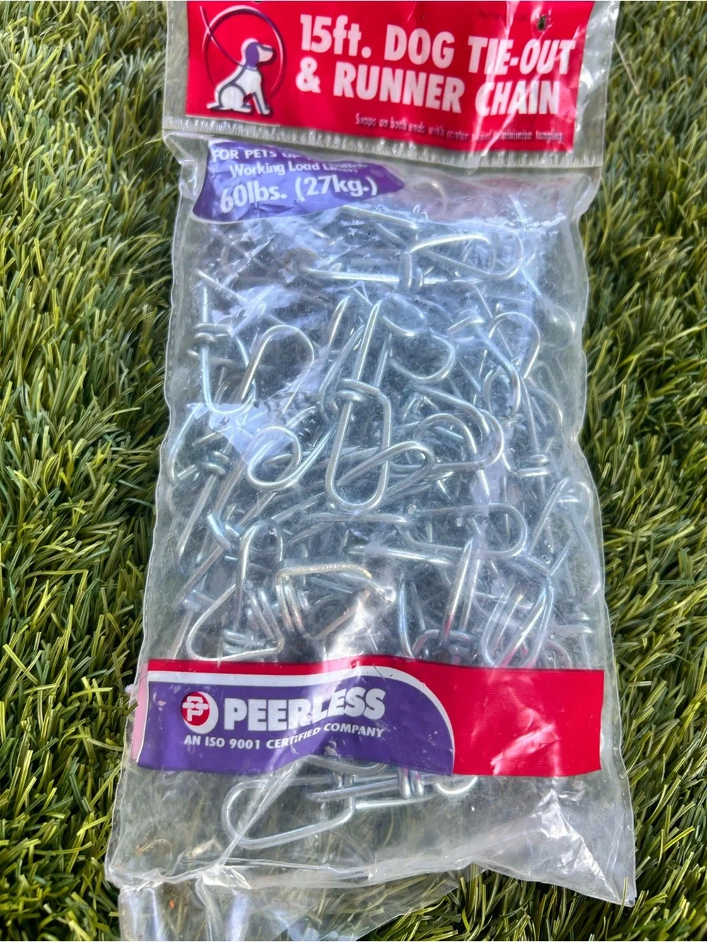 15ft Silver Dog Tie-Out & Runner Chain